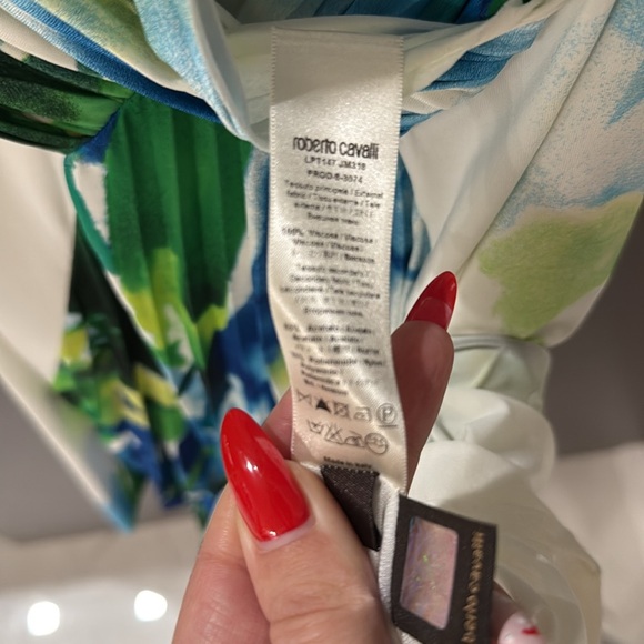 Roberto Cavalli Abstract Print Dress 💙💛💚🤍 - Picture 13 of 17